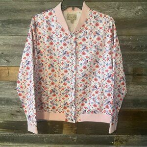 Lindy Bop Satin Birds & Flowers Bomber Jacket